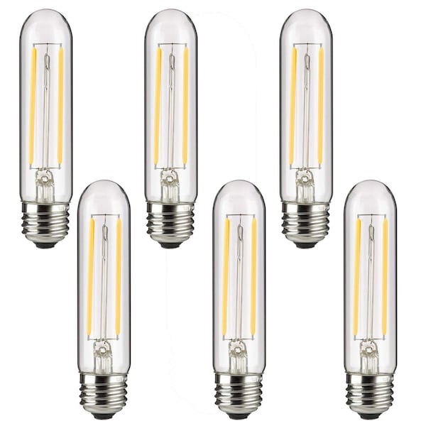 Sunlite LED Filament T10 Tubular Bulb, 2W 25W=, 160 Lumens, E26 Base, Dimmable, 126mm, 2200K - Amber, 6PK 41148-NS - main